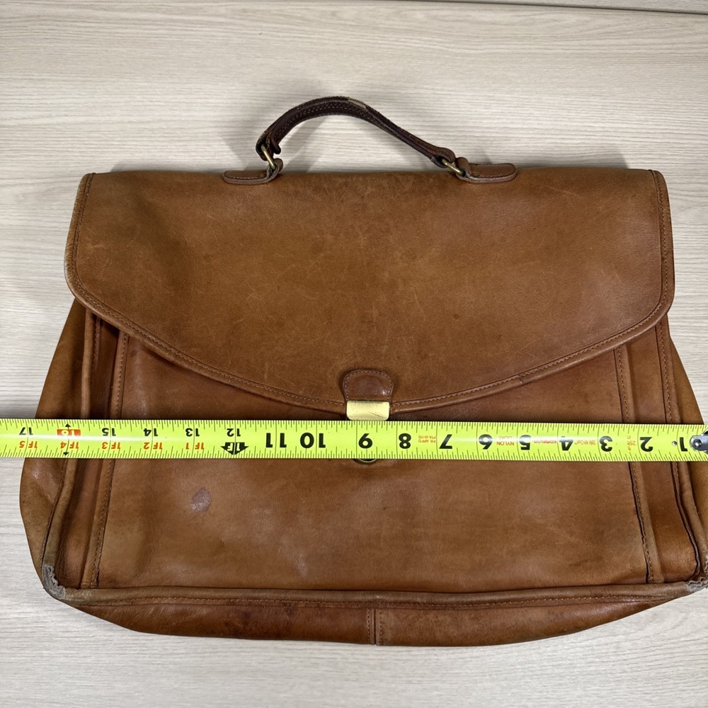 Vintage Coach Morgan Brown Smooth Leather Briefcase Bag No Shoulder Strap - Picture 2 of 16